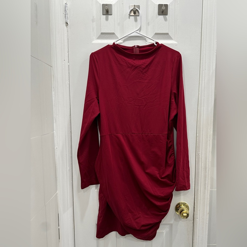 Red wrap dress
